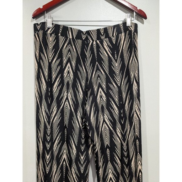 Chico's Travelers Pants Size 2 (L) Black and Tan Patterned Wide-Leg Pants Boho - Picture 16 of 16